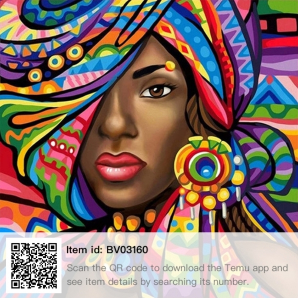 Complete African Lady Diamond Art